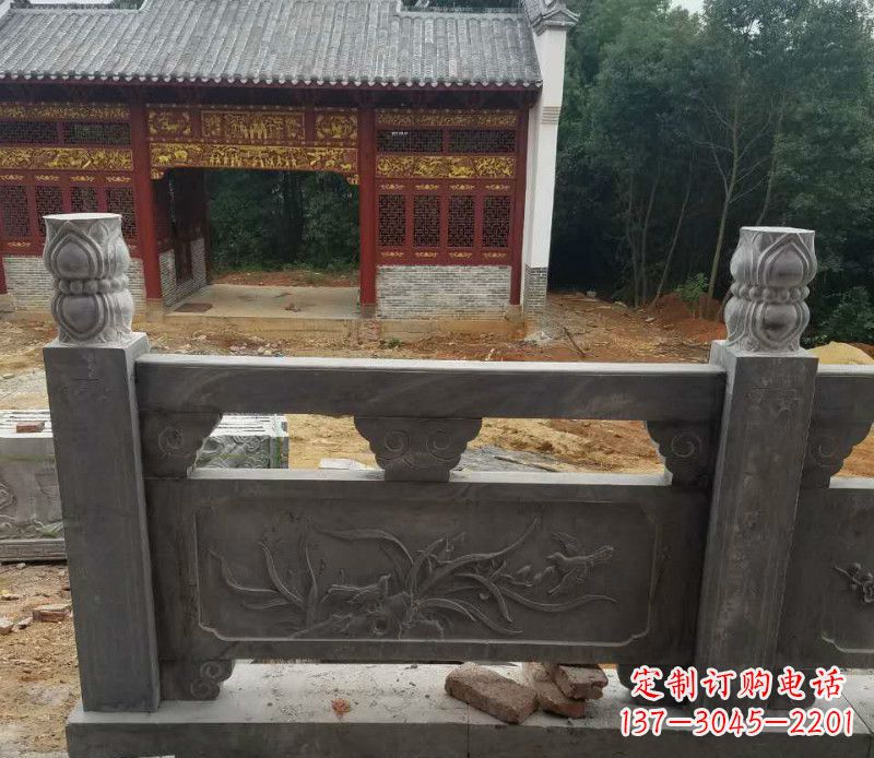 辽阳园林仿古兰花石浮雕栏板景观石雕