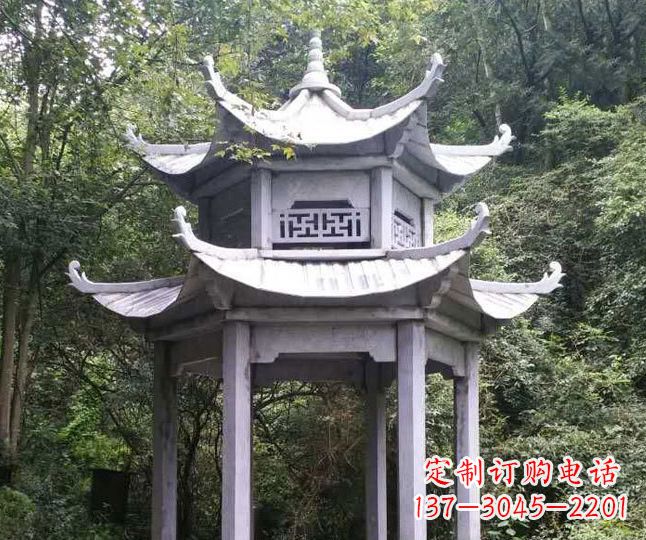 辽阳园林仿古石凉亭景观石雕 (3)