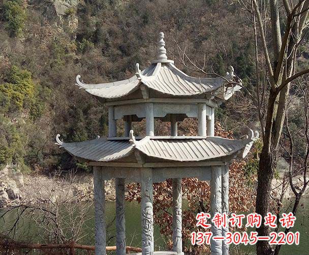 辽阳园林仿古双层石雕凉亭