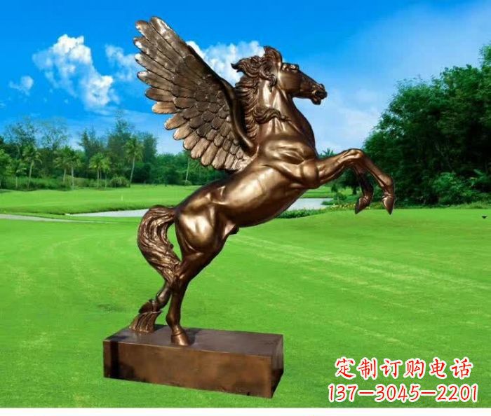 辽阳园林飞马铜雕 (2)