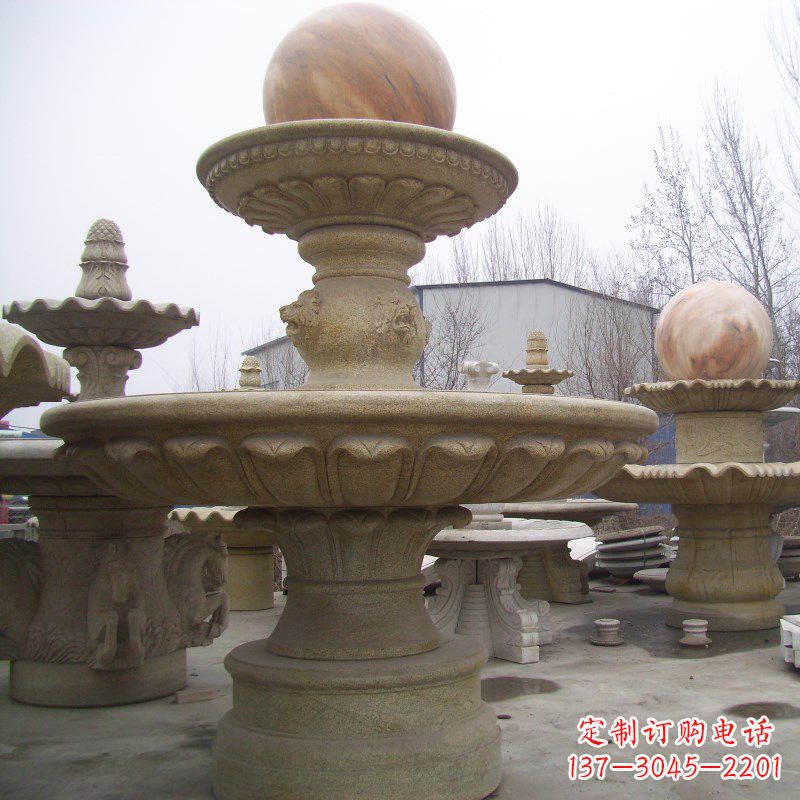 辽阳园林风水球石雕