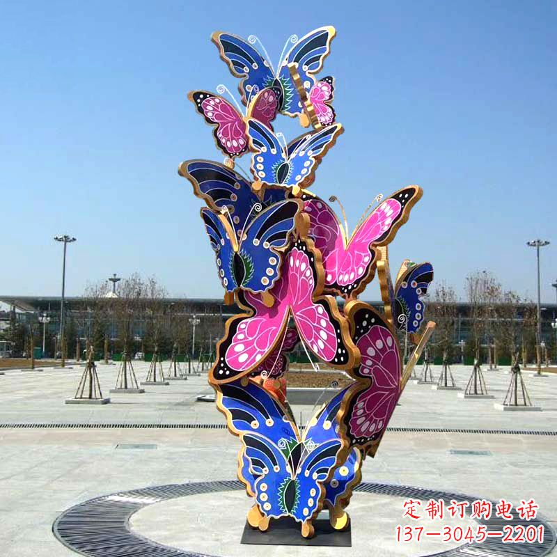 辽阳园林广场蝴蝶不锈钢动物景观雕塑