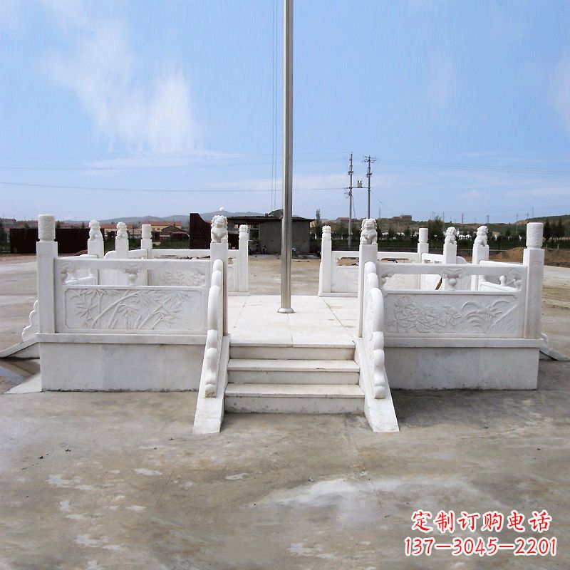 辽阳园林广场升旗台汉白玉石雕国旗台