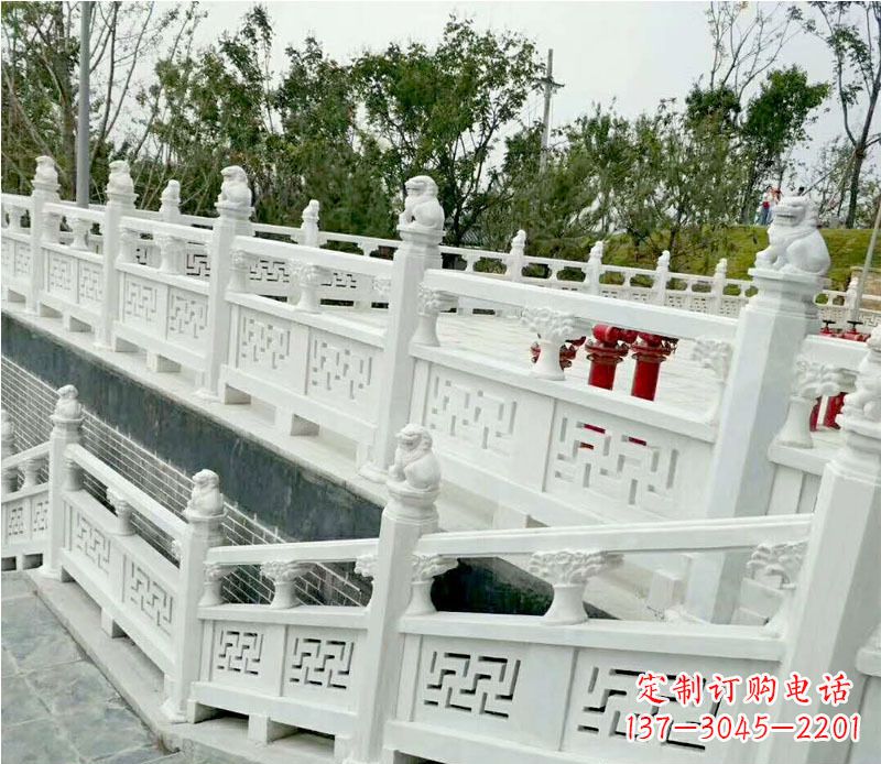 辽阳园林汉白玉栏板景观石雕 (2)