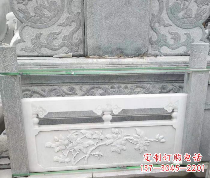 辽阳园林汉白玉石浮雕栏板 (3)