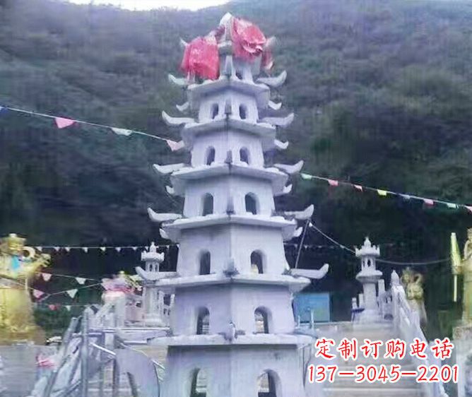 辽阳园林景观大理石宝塔石雕