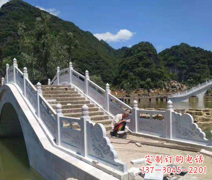辽阳园林景观大理石桥栏板石雕_1