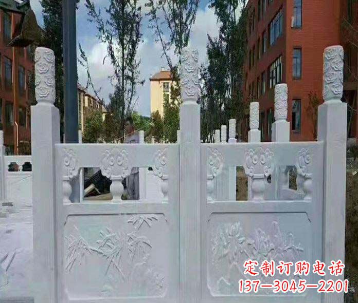 辽阳园林景观大理石桥栏板石雕_2