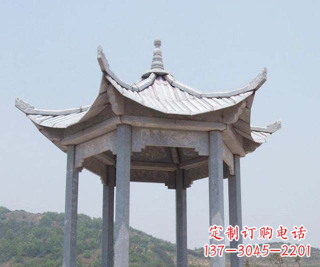 辽阳园林景观单层石雕凉亭 (2)