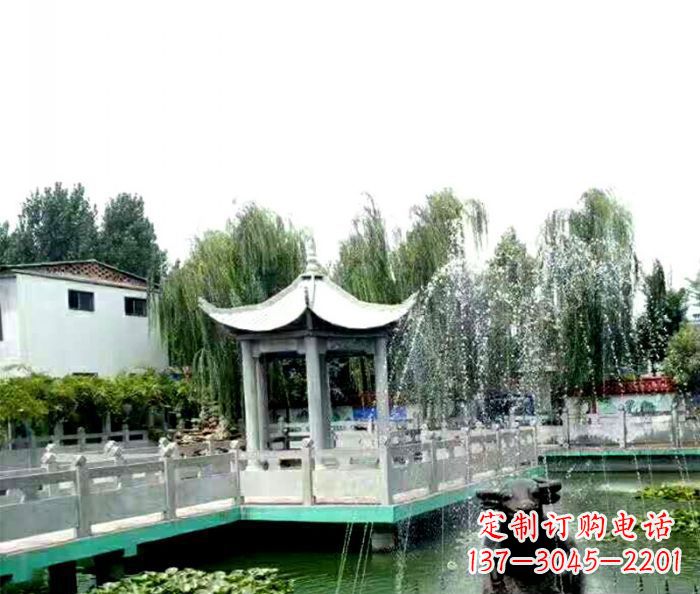 辽阳园林景观单层六角石雕凉亭