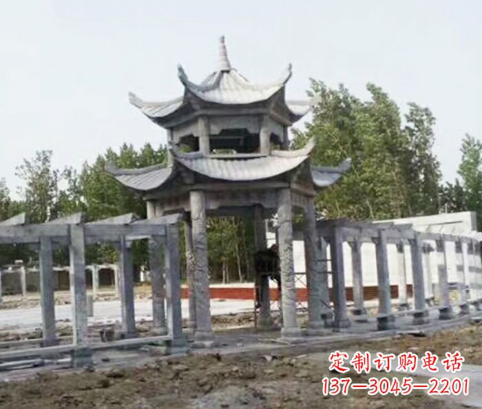 辽阳园林景观多层凉亭石雕 (2)