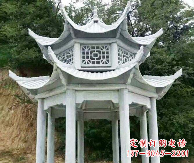 辽阳园林景观多层凉亭石雕