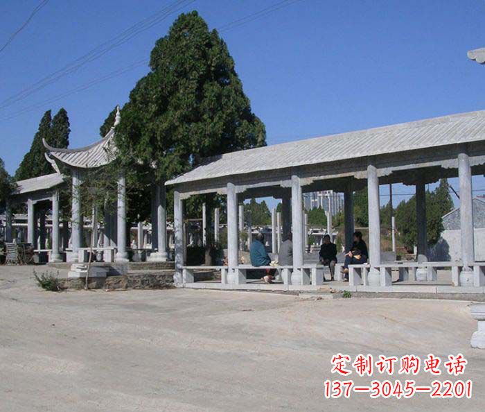 辽阳园林景观仿古石雕长廊凉亭 (2)