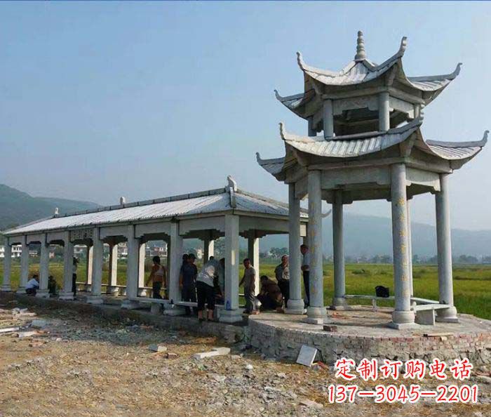 辽阳园林景观仿古石雕长廊凉亭