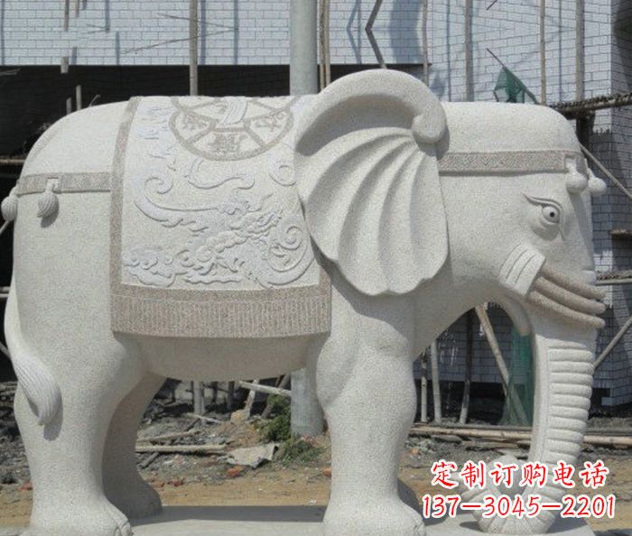 辽阳园林景观驮宝大象石雕 (2)