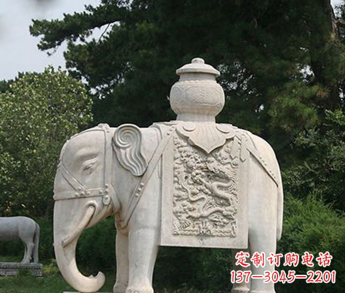辽阳园林景观驮宝大象石雕