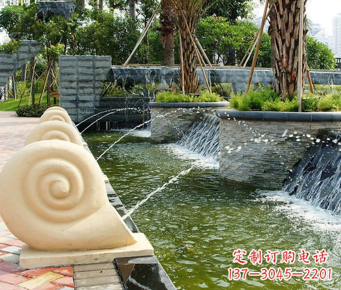 辽阳园林景观蜗牛喷泉石雕