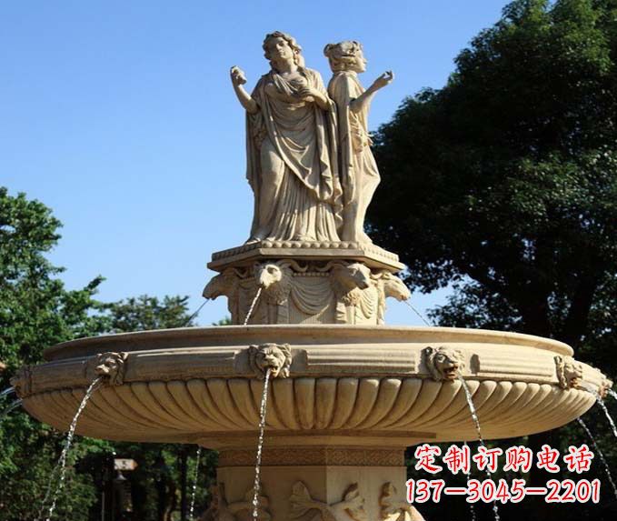 辽阳园林景观西方人物喷泉石雕