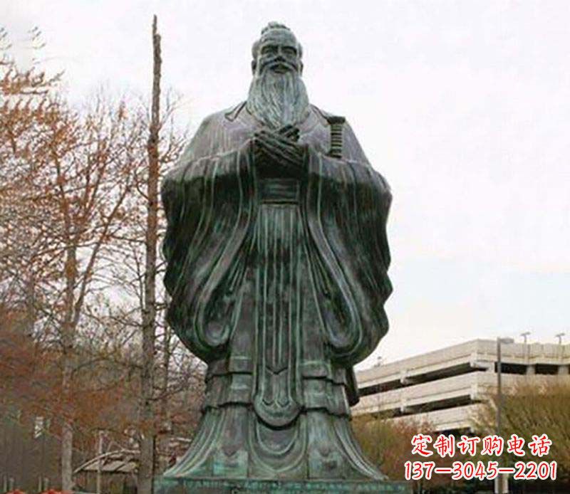 辽阳园林老子人物铜雕