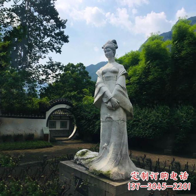 辽阳园林历史名人塑像王昭君汉白玉雕塑
