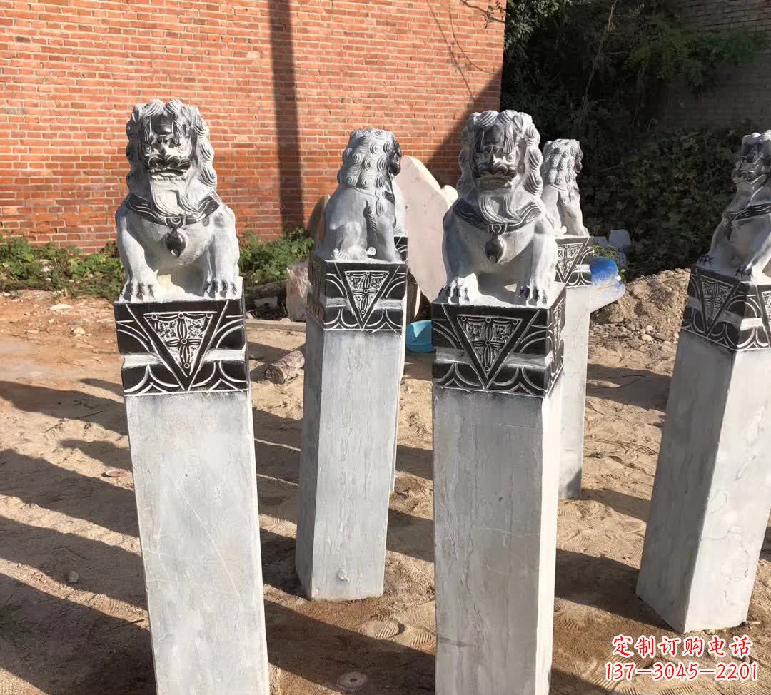 辽阳园林石雕狮子拴马桩