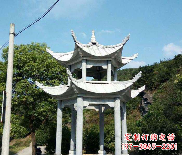 辽阳园林双层凉亭石雕
