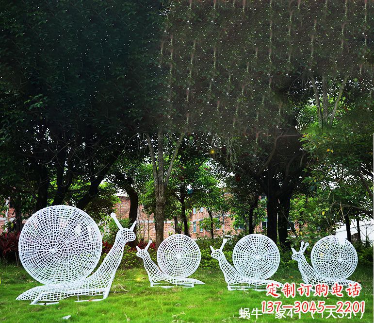 辽阳园林蜗牛镂空不锈钢雕塑