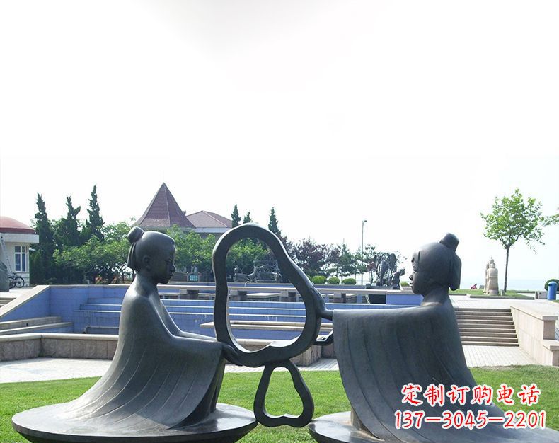 辽阳园林铸铜孔融让梨雕塑