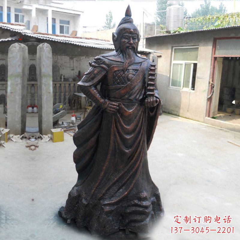 辽阳战神托塔天王李靖铸铜雕塑