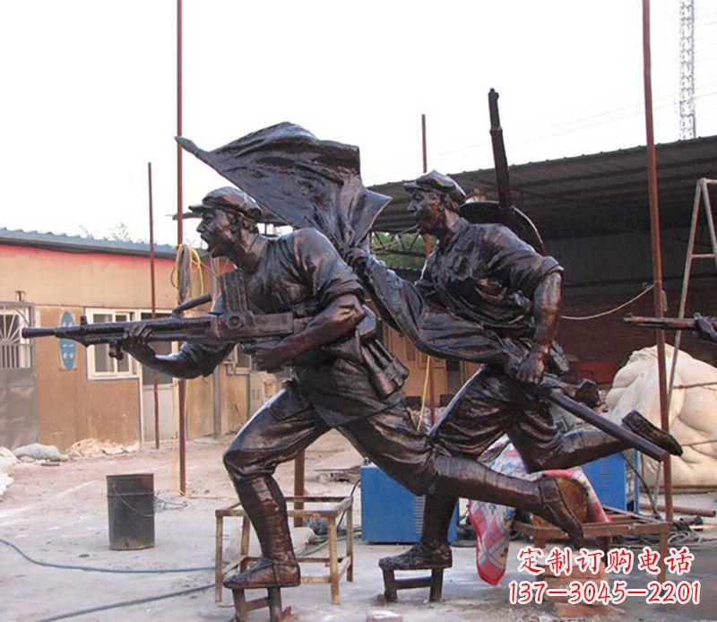 辽阳战士人物铜雕