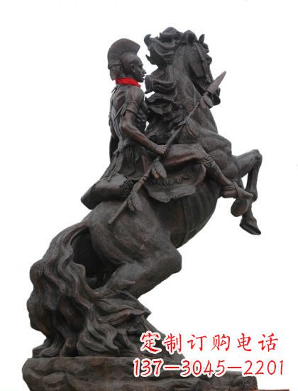 辽阳战士与马 铸铜雕塑