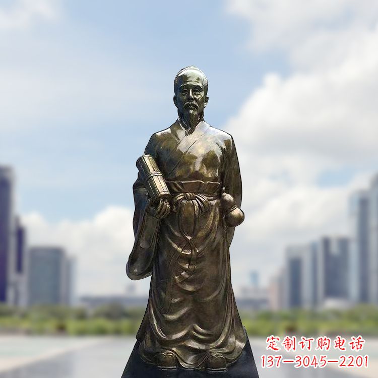 辽阳张仲景仿铜玻璃钢雕塑