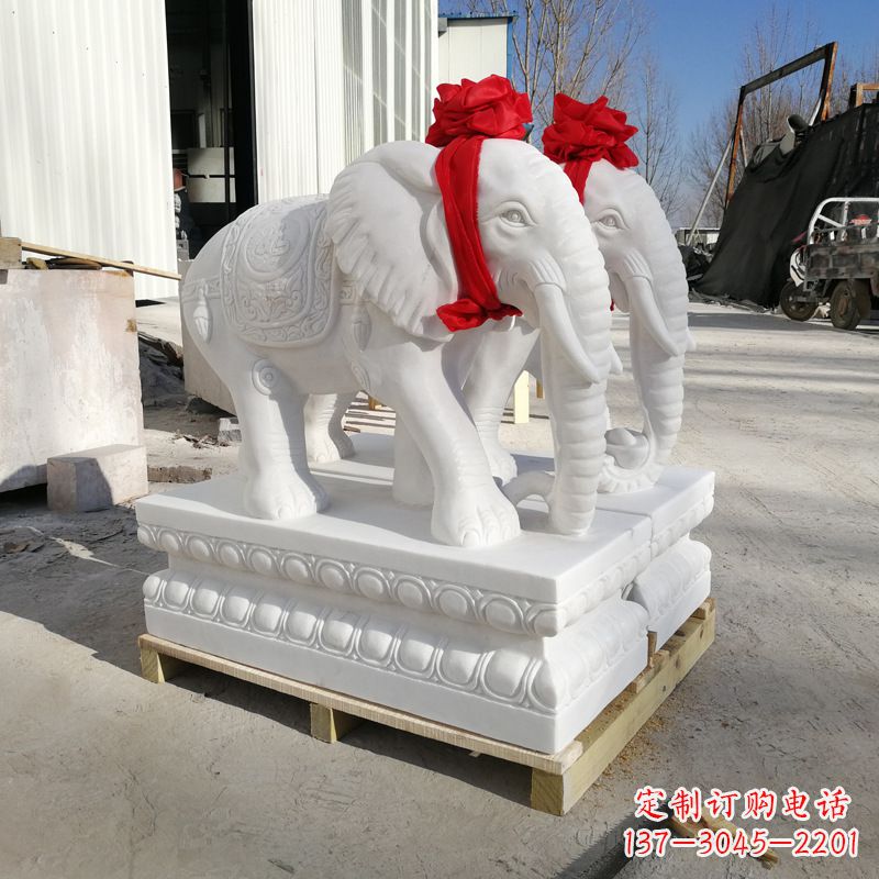 辽阳招财大象石雕摆门口