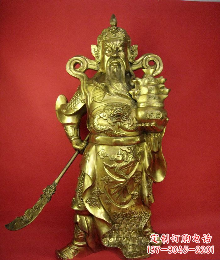 辽阳招财关公铜雕