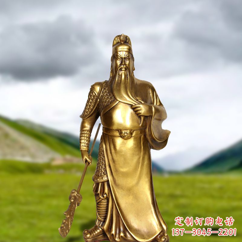 辽阳招财关公铜雕像