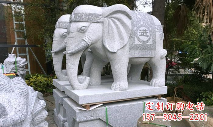 辽阳招财进宝大理石门口大象雕塑