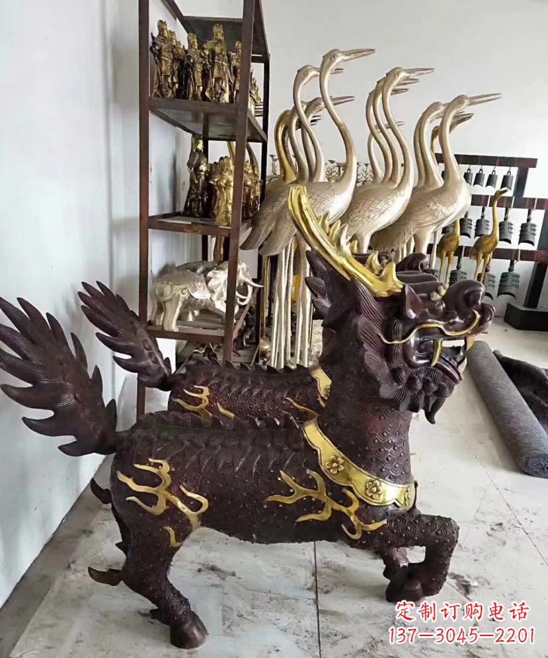 辽阳招财纳福麒麟铜雕