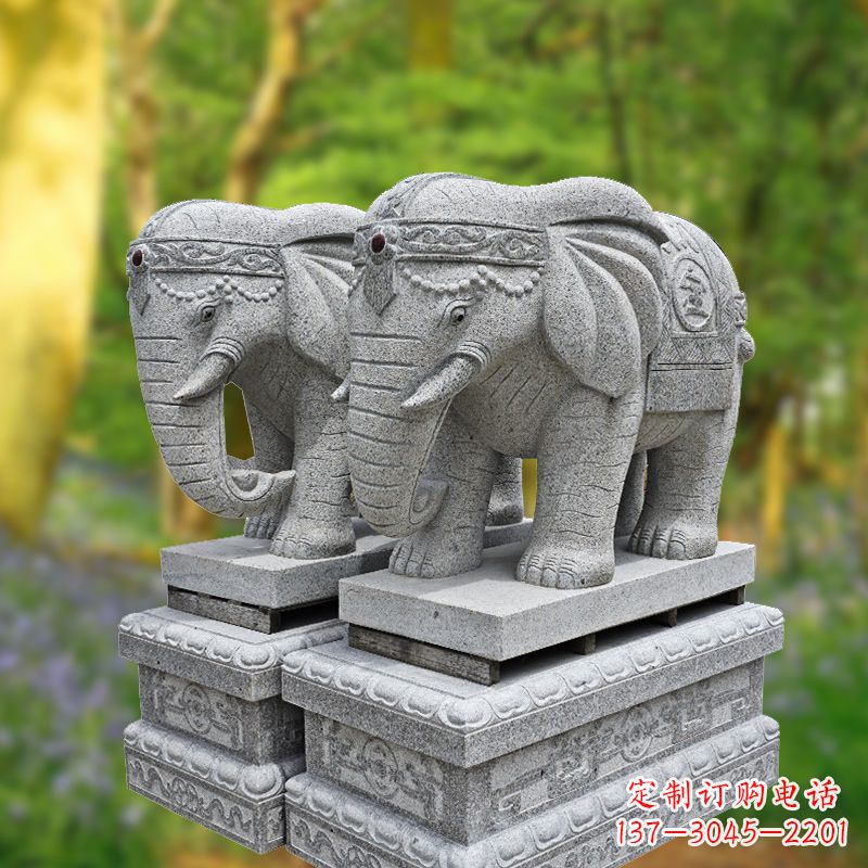 辽阳招财纳福石雕大象