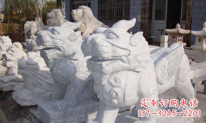 辽阳招财神兽大理石貔貅石雕
