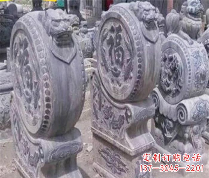 辽阳招财石门墩仿古抱鼓石
