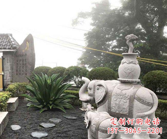 辽阳招财驮宝大象石雕