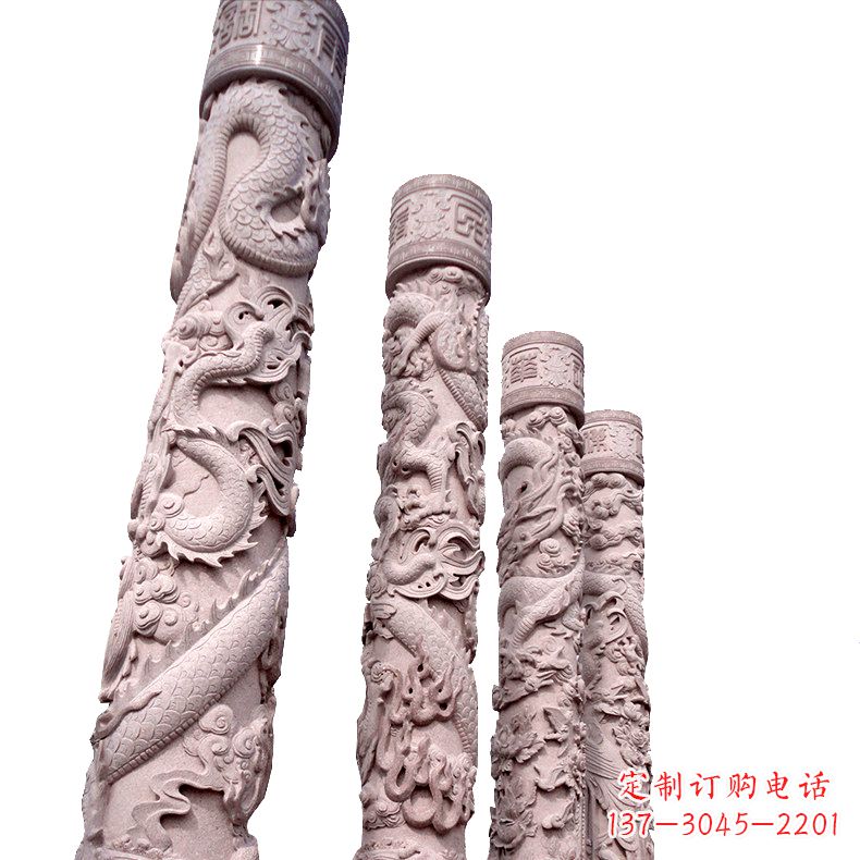 辽阳中国传统龙柱石雕
