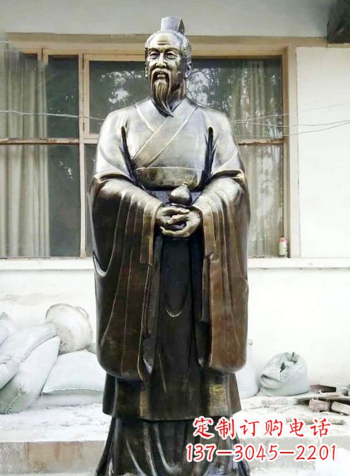 辽阳中国古代名医扁鹊铸铜雕像半身像
