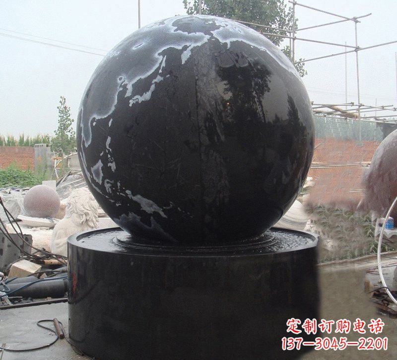 辽阳中国黑风水球石雕