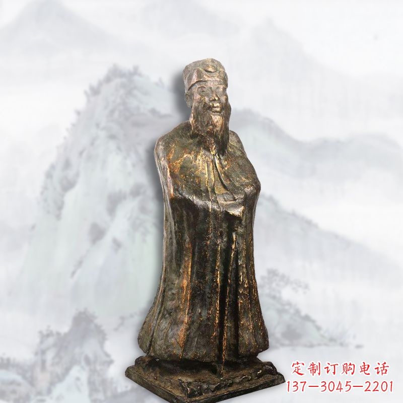 辽阳中国近代著名画家张大千铸铜雕塑