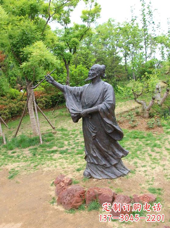 辽阳中国历史名人唐代著名绘画大师吴道子铜雕塑