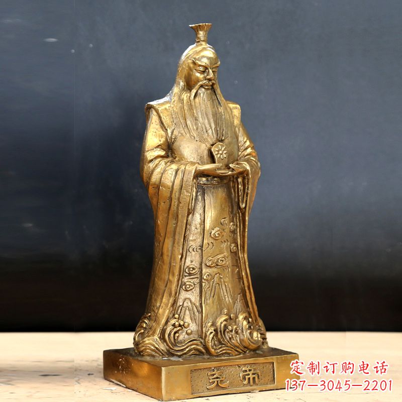 辽阳中国上古时期部落联盟首领尧帝铸铜雕像