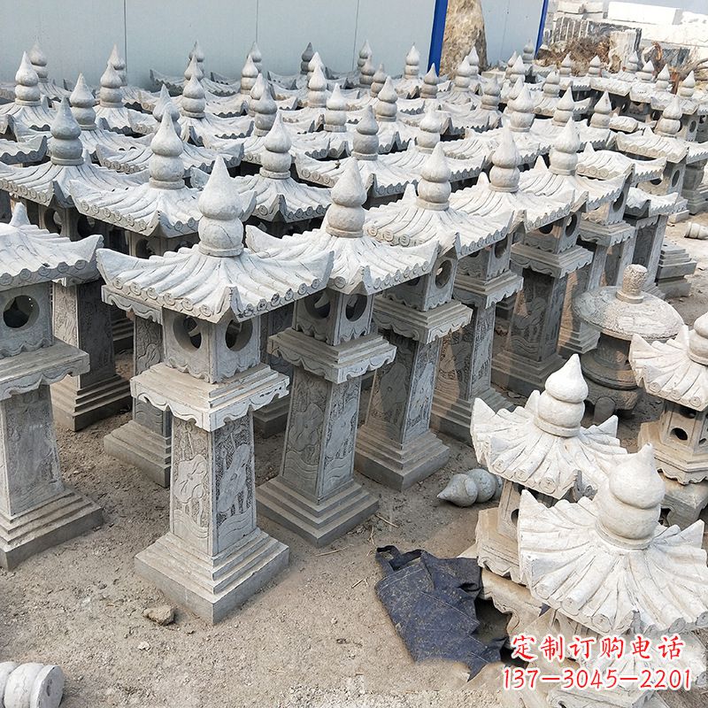辽阳中式青石灯笼雕塑