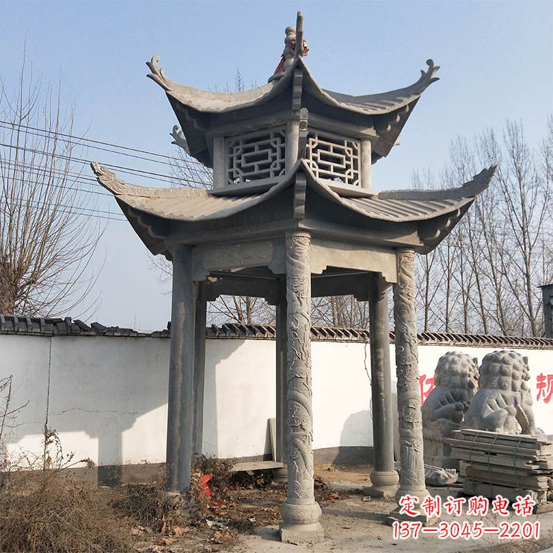辽阳中式双层石雕凉亭