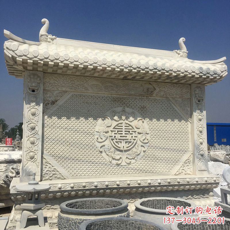 辽阳中式庭院影壁石雕-中国古建大门萧墙